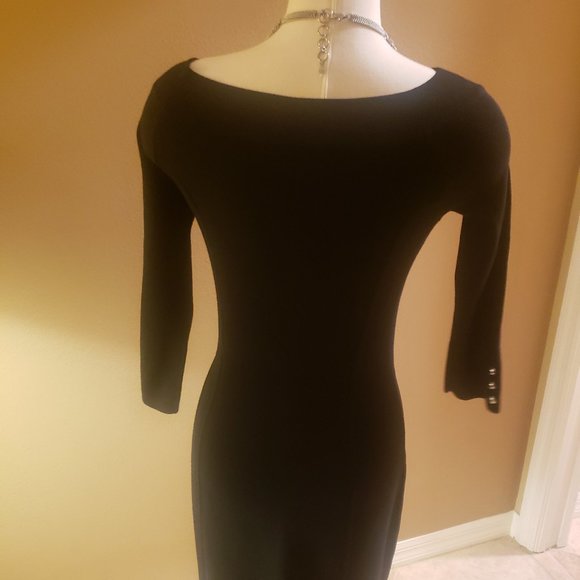 White House Black Market Black Sweater Dress XS - Picture 3 of 13